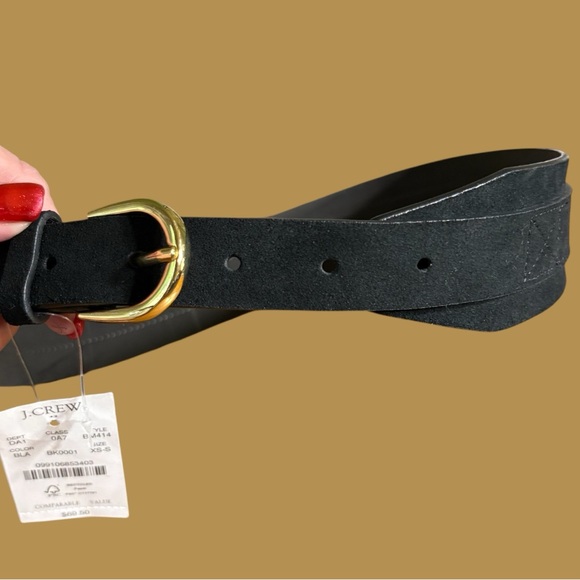J.Crew-NWT Women’s black suede dress belt. XS-S 
Fits 27.5”-31.5” waist. New! - Picture 4 of 11